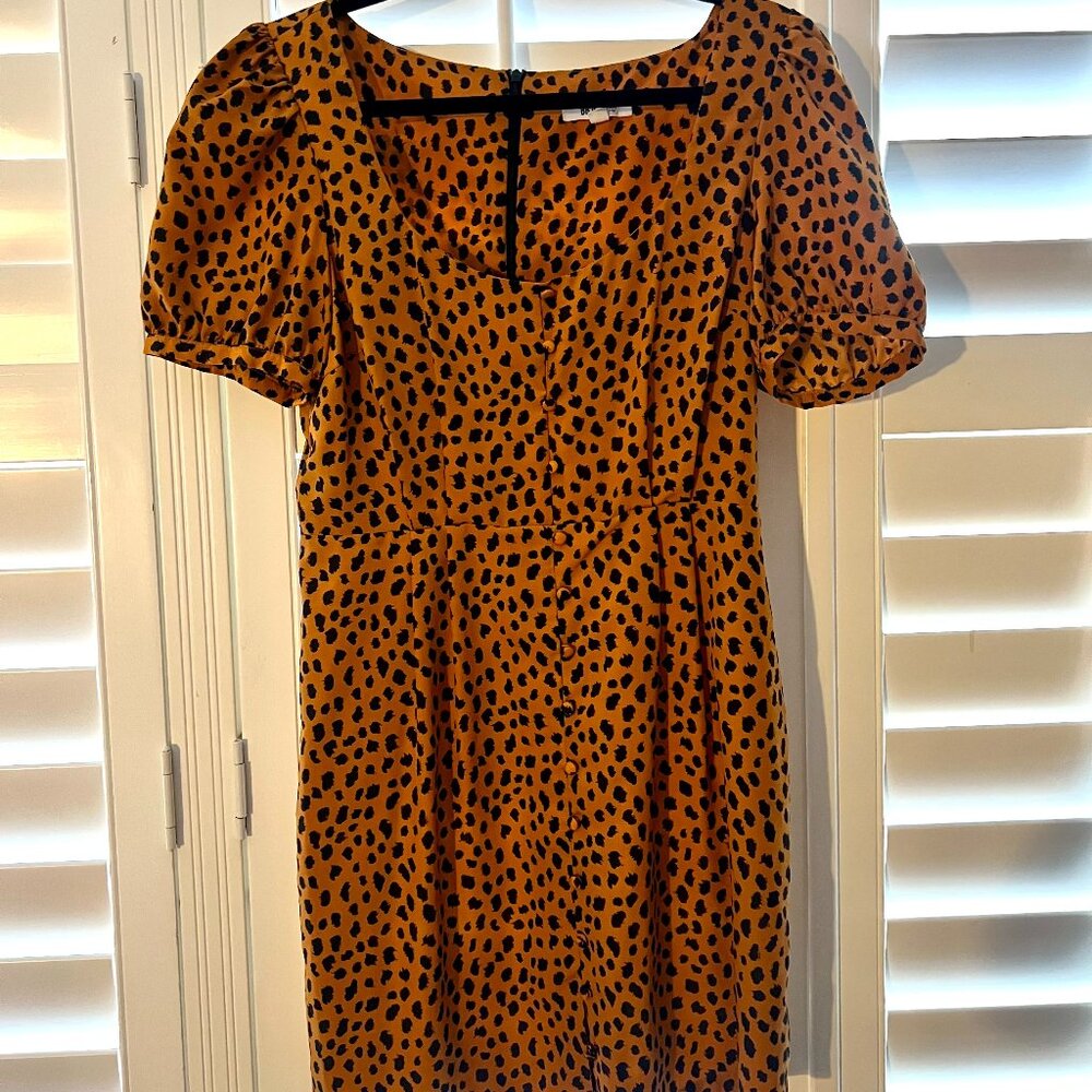 BB Dakota puff sleeve cheetah mini dress